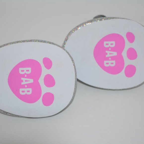 Build-A-Bear Silver Sparkle Flats Teddy-Size Glittery Dress Shoes w/ Bows BAB - Picture 5 of 7